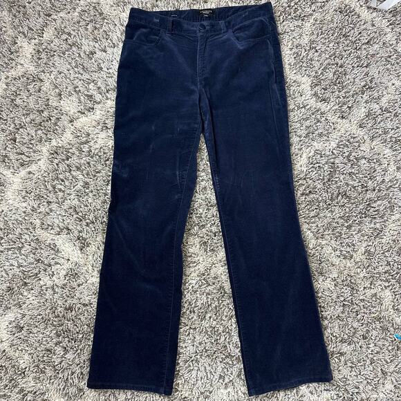 Talbots Signature Boot Cut Navy Blue Velvet Trousers Slacks Dress Pants 8 - Picture 1 of 9